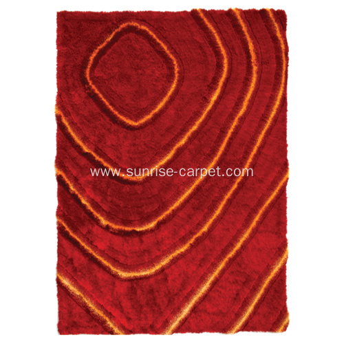 Polyester Red & Orange color 3D Rug